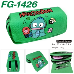 Sanrio Anime Multi-Function Double Zipper Canvas Cosmetic Bag Pen Case 20x10x7.5cm