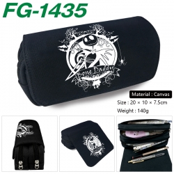 The Nightmare Before Christmas Anime Multi-Function Double Zipper Canvas Cosmetic Bag Pen Case 20x10x7.5cm