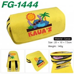 Lilo & Stitch Anime Multi-Function Double Zipper Canvas Cosmetic Bag Pen Case 20x10x7.5cm
