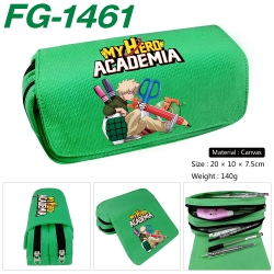 My Hero Academia Anime Multi-Function Double Zipper Canvas Cosmetic Bag Pen Case 20x10x7.5cm