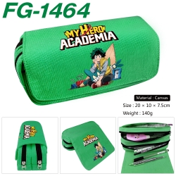 My Hero Academia Anime Multi-Function Double Zipper Canvas Cosmetic Bag Pen Case 20x10x7.5cm