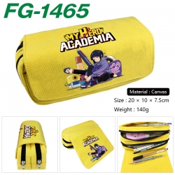 My Hero Academia Anime Multi-Function Double Zipper Canvas Cosmetic Bag Pen Case 20x10x7.5cm