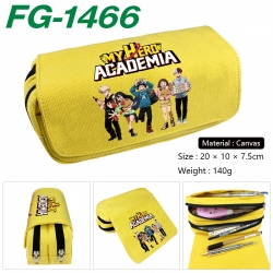 My Hero Academia Anime Multi-Function Double Zipper Canvas Cosmetic Bag Pen Case 20x10x7.5cm