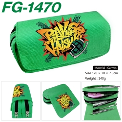 My Hero Academia Anime Multi-Function Double Zipper Canvas Cosmetic Bag Pen Case 20x10x7.5cm