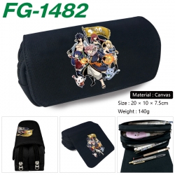 Fairy tail Anime Multi-Function Double Zipper Canvas Cosmetic Bag Pen Case 20x10x7.5cm
