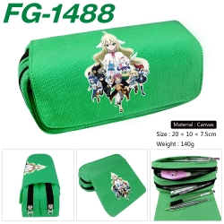 Fairy tail Anime Multi-Function Double Zipper Canvas Cosmetic Bag Pen Case 20x10x7.5cm