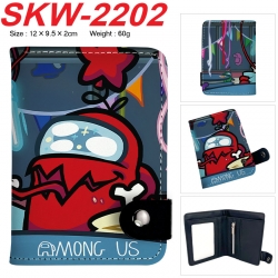 Among Us Anime vertical button folding wallet 12X9.5X2CM 60g