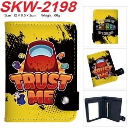 Among Us Anime vertical button folding wallet 12X9.5X2CM 60g