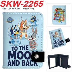 Bluey Anime vertical button folding wallet 12X9.5X2CM 60g