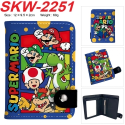 Super Mario Anime vertical button folding wallet 12X9.5X2CM 60g