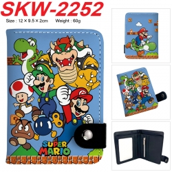 Super Mario Anime vertical button folding wallet 12X9.5X2CM 60g