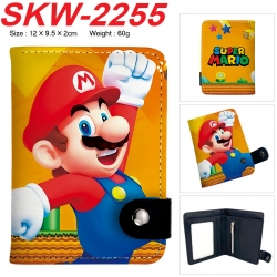Super Mario Anime vertical button folding wallet 12X9.5X2CM 60g