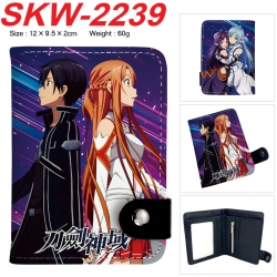 Sword Art Online Anime vertical button folding wallet 12X9.5X2CM 60g