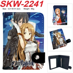 Sword Art Online Anime vertical button folding wallet 12X9.5X2CM 60g