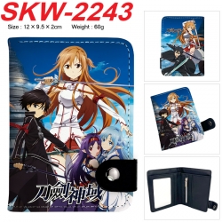 Sword Art Online Anime vertical button folding wallet 12X9.5X2CM 60g