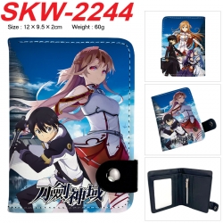 Sword Art Online Anime vertical button folding wallet 12X9.5X2CM 60g