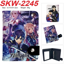 Sword Art Online Anime vertical button folding wallet 12X9.5X2CM 60g