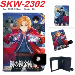 Fullmetal Alchemist Anime vertical button folding wallet 12X9.5X2CM 60g