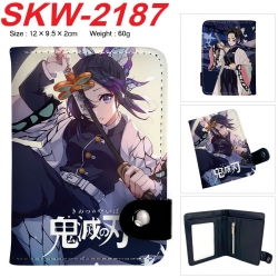Demon Slayer Kimets Anime vertical button folding wallet 12X9.5X2CM 60g