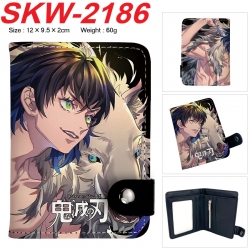Demon Slayer Kimets Anime vertical button folding wallet 12X9.5X2CM 60g