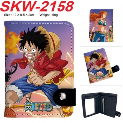 One Piece Anime vertical button folding wallet 12X9.5X2CM 60g