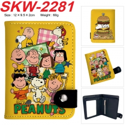 Snoopys Anime vertical button folding wallet 12X9.5X2CM 60g