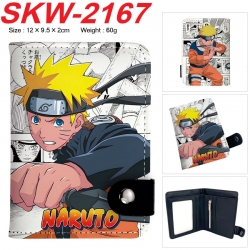 Naruto Anime vertical button folding wallet 12X9.5X2CM 60g