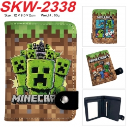 Minecraft Anime vertical button folding wallet 12X9.5X2CM 60g