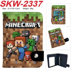 Minecraft Anime vertical button folding wallet 12X9.5X2CM 60g