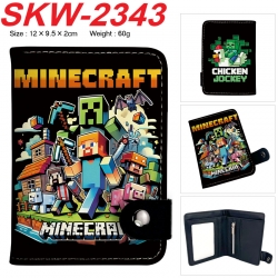 Minecraft Anime vertical button folding wallet 12X9.5X2CM 60g