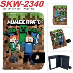 Minecraft Anime vertical button folding wallet 12X9.5X2CM 60g