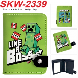 Minecraft Anime vertical button folding wallet 12X9.5X2CM 60g
