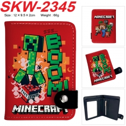 Minecraft Anime vertical button folding wallet 12X9.5X2CM 60g