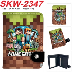 Minecraft Anime vertical button folding wallet 12X9.5X2CM 60g