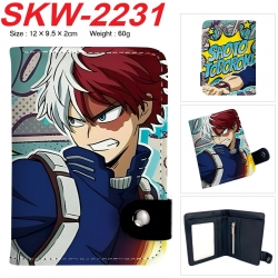 My Hero Academia Anime vertical button folding wallet 12X9.5X2CM 60g