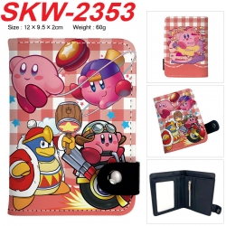 Kirby Anime vertical button folding wallet 12X9.5X2CM 60g