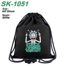 Rick and Morty Anime Coloring Book Drawstring Backpack 40X34cm 200g