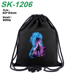 Arcane：League of Legends Anime Coloring Book Drawstring Backpack 40X34cm 200g