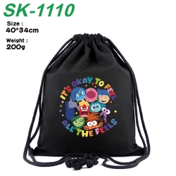 Inside Out Anime Coloring Book Drawstring Backpack 40X34cm 200g