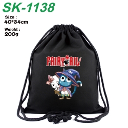 Fairy tail Anime Coloring Book Drawstring Backpack 40X34cm 200g