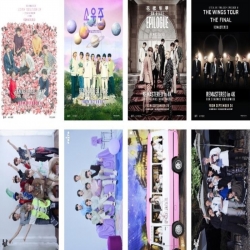 BTS Embossed poster 8 pcs a set 42X29CM price for 5 sets 