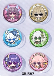 Genshin Impact Anime peripheral pill bar badge 25mm a set of 6 price for 5 sets 