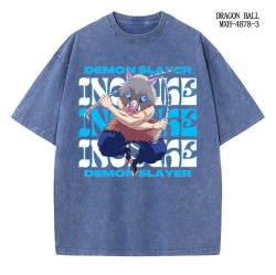 Demon Slayer Kimets Anime peripheral pure cotton washed and worn T-shirt from S to 2XL