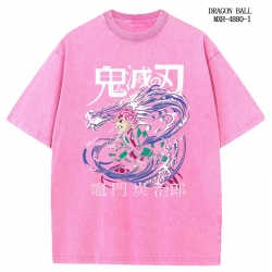 Demon Slayer Kimets Anime peripheral pure cotton washed and worn T-shirt from S to 2XL