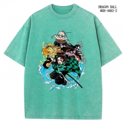 Demon Slayer Kimets Anime peripheral pure cotton washed and worn T-shirt from S to 2XL