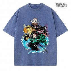 Demon Slayer Kimets Anime peripheral pure cotton washed and worn T-shirt from S to 2XL