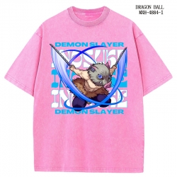 Demon Slayer Kimets Anime peripheral pure cotton washed and worn T-shirt from S to 2XL