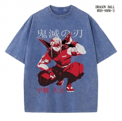 Demon Slayer Kimets Anime peripheral pure cotton washed and worn T-shirt from S to 2XL