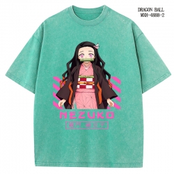 Demon Slayer Kimets Anime peripheral pure cotton washed and worn T-shirt from S to 2XL