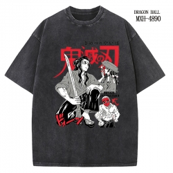 Demon Slayer Kimets Anime peripheral pure cotton washed and worn T-shirt from S to 2XL